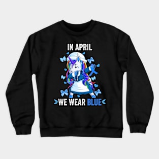 Child Abuse Prevention Awareness Month Blue Ribbon gift idea Crewneck Sweatshirt